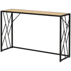 HOMCOM 47.25" Console Table, Industrial Sofa Table With Metal Frame For Living Room, Or Hallway, Natural/Black 9 HOMCOM 47.25" Console Table, Industrial Sofa Table With Metal Frame For Living Room, Or Hallway, Natural/Black -Furniture Hotsale Shop GUEST d3892887 9bbd 473c a3bd 8889a4abfe67
