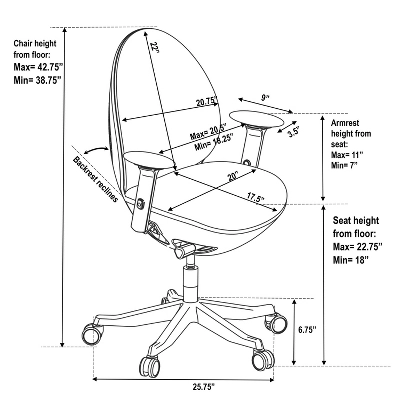 Deco Lux Executive Office Chair Black - Techni Mobili 8 Deco Lux Executive Office Chair Black - Techni Mobili - Image 6