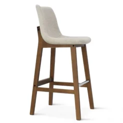 South 28" Seat Height Upholstered Bar Stool With Rubberwood Legs And Stainless Steel Foot Rest(Set Of 2) -The Pop Maison -Furniture Hotsale Shop GUEST d4c99425 5abf 4f85 8cef bcdae9741805