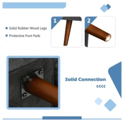 Costway Convertible Futon Sofa Bed Adjustable Couch Sleeper W/ Wood Legs NavyGreyYellow -Furniture Hotsale Shop GUEST d5bceb4c 52ae 4eb7 aa2d 38c024b12232