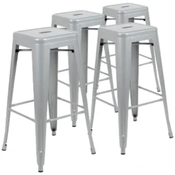 Emma And Oliver 4 Pack 30" High Metal Indoor Bar Stool - Stackable Stool -Furniture Hotsale Shop GUEST d5cc582c d065 41a8 bbe0 4a6634845e7a