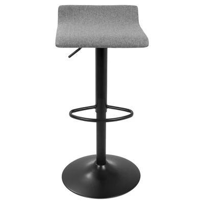 Set Of 2 Ale Xl Contemporary Adjustable Barstool - Black And Gray - Lumisource 6 Set Of 2 Ale Xl Contemporary Adjustable Barstool - Black And Gray - Lumisource - Image 4