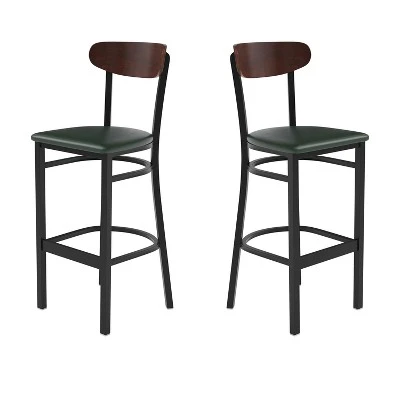 Flash Furniture Wright Set Of 2 Commercial Grade Barstools With 500 LB. Capacity Steel Frame, Solid Wood Seat, And Boomerang Back 14 Flash Furniture Wright Set Of 2 Commercial Grade Barstools With 500 LB. Capacity Steel Frame, Solid Wood Seat, And Boomerang Back - Image 12