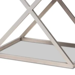 1 Drawer William Silver Metal Nightstand Silver/Black - Baxton Studio -Furniture Hotsale Shop GUEST d6dcdbc3 7000 42a2 93f2 4fa15577a15e