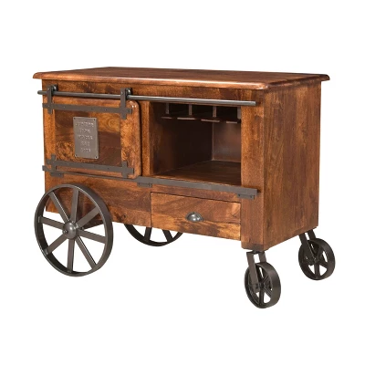 Palmer 2 Doors And Drawers Wine Cart Brown - Treasure Trove Accents 3 Palmer 2 Doors And Drawers Wine Cart Brown - Treasure Trove Accents