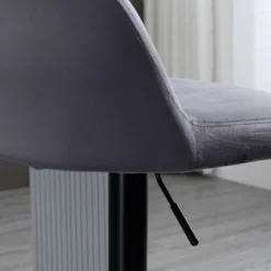 HOMCOM Adjustable Bar Stools Set Of 2, Velvet Counter Height Barstool, Upholstered Kitchen Stool With Swivel Seat, Steel Frame, Footrest, ‎Gray -Furniture Hotsale Shop GUEST d734bf52 7e63 4f98 9133 4ea8c8fd3418