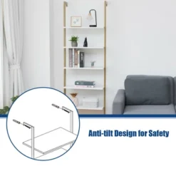Tangkula 2PCS 5-Tier Ladder Shelf Wood Wall Mounted Display Bookshelf Metal Frame -Furniture Hotsale Shop GUEST d8ee9dc0 50bb 4eb2 a554 6821422d944b