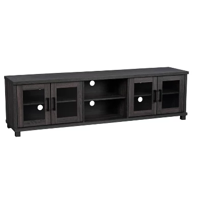 Fremont TV Stand For TVs Up To 95" With Glass Cabinets Dark Gray - CorLiving 4 Fremont TV Stand For TVs Up To 95" With Glass Cabinets Dark Gray - CorLiving - Image 2