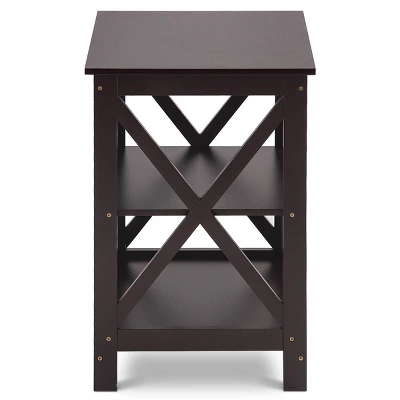 Costway 3-Tier Nightstand End Table Storage Display Shelf Living Room Furniture Espresso NEW 10 Costway 3-Tier Nightstand End Table Storage Display Shelf Living Room Furniture Espresso NEW - Image 8