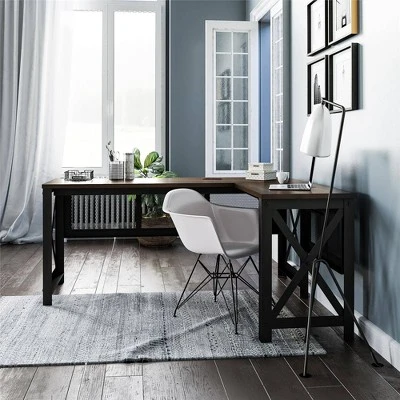 Haskell L Desk With Lift Top Walnut - Room & Joy 5 Haskell L Desk With Lift Top Walnut - Room & Joy - Image 3