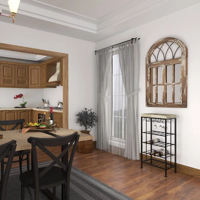 Industrial Metal Rectangle Wine Rack Black - Olivia & May 19 Industrial Metal Rectangle Wine Rack Black - Olivia & May - Image 17