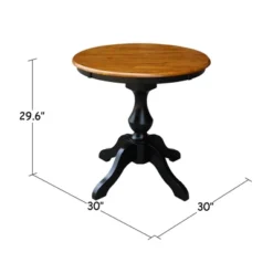 3pc 30" Clay Round Top Pedestal Table With 2 Chairs Dining Sets Black/Brown - International Concepts -Furniture Hotsale Shop GUEST dba7d8b8 f404 4c20 a200 e19c10fc1ca5