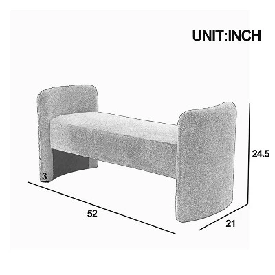 Donna 52" Large Storage Ottoman Upholstered Teddy Bench With Solid Wood Legs-Maison Boucle 9 Donna 52" Large Storage Ottoman Upholstered Teddy Bench With Solid Wood Legs-Maison Boucle - Image 7