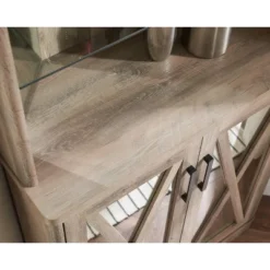 Home Source Grey Wash Corner Bar Cabinet With Mirrored Panels -Furniture Hotsale Shop GUEST de316e37 06a2 4714 b3eb 03679da09f36