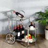 Costway Kitchen Cart Tea Cart Glass Shelves & Metal Frame With Wheels -Furniture Hotsale Shop GUEST dffad314 e054 41fb 8c3e 05b9d6a5adc8
