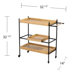 Jengarn Rolling Bar Cart Natural/Black - Aiden Lane 21 Jengarn Rolling Bar Cart Natural/Black - Aiden Lane -Furniture Hotsale Shop GUEST e098b9c7 4a9c 4c8f 81df 5ae7563ce2f0