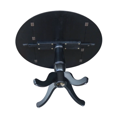Davidson Round Dual Drop Leaf Pedestal Table Black - International Concepts 11 Davidson Round Dual Drop Leaf Pedestal Table Black - International Concepts - Image 9