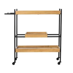 Jengarn Rolling Bar Cart Natural/Black - Aiden Lane 15 Jengarn Rolling Bar Cart Natural/Black - Aiden Lane -Furniture Hotsale Shop GUEST e3ec1868 82d9 41c8 86c8 6250d06b548a
