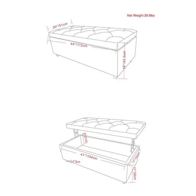 Rectangular Springfield Lift Top Storage Ottoman - WyndenHall 10 Rectangular Springfield Lift Top Storage Ottoman - WyndenHall - Image 8