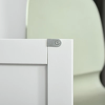 HOMCOM 48" Modern Kitchen Island Cart On Wheels With Storage Drawers, Rolling Utility Cart With Adjustable Shelves, Cabinets And Towel Rack 6 HOMCOM 48" Modern Kitchen Island Cart On Wheels With Storage Drawers, Rolling Utility Cart With Adjustable Shelves, Cabinets And Towel Rack - Image 4