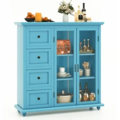 Costway Buffet Sideboard Table Kitchen Storage Cabinet With Drawers & Doors Blue/White/Green -Furniture Hotsale Shop GUEST e6da29f9 1b77 4795 859b 992f089c05b1