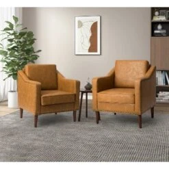 Set Of 2 Bonita Transitional Vegan Leather Armchair With Removable Seat Cushion And Nailhead Trims | ARTFUL LIVING DESIGN 25 Set Of 2 Bonita Transitional Vegan Leather Armchair With Removable Seat Cushion And Nailhead Trims | ARTFUL LIVING DESIGN -Furniture Hotsale Shop GUEST e7d1fa39 8291 4738 aba0 6a4f132e4a6c