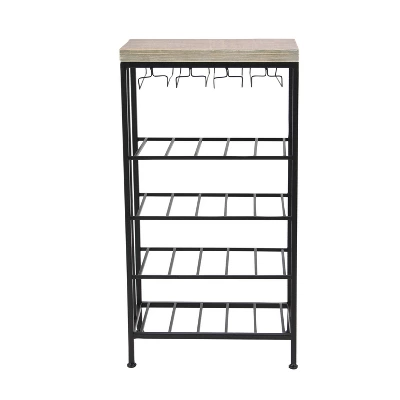 Industrial Metal Rectangle Wine Rack Black - Olivia & May 9 Industrial Metal Rectangle Wine Rack Black - Olivia & May - Image 7