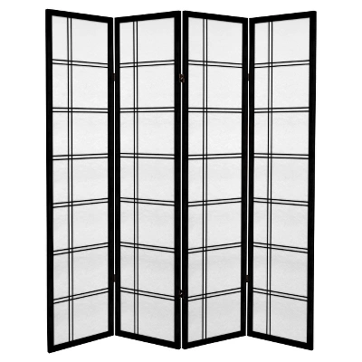 6 Ft. Tall Canvas Double Cross Room Divider 4 Panels - Oriental Furniture 5 6 Ft. Tall Canvas Double Cross Room Divider 4 Panels - Oriental Furniture - Image 3