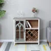 LuxenHome Distressed White And Gray Wood 1-Door Storage Wine Cabinet -Furniture Hotsale Shop GUEST ef2398c0 281c 48cb a8d1 541ef90feb66