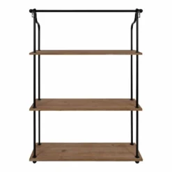 20" X 32" Walters Wood/Metal 3 Tier Shelving Brown - Kate & Laurel All Things Decor -Furniture Hotsale Shop GUEST f19a2c0e ad5f 421e a77b f038f2eced0d