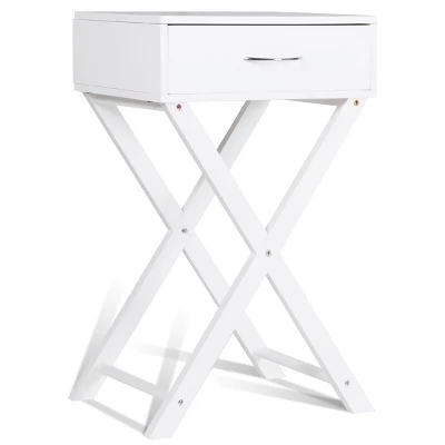 Costway 2 PCS Nightstand X-Shape Drawer Accent Side End Table Modern Home Furniture White 11 Costway 2 PCS Nightstand X-Shape Drawer Accent Side End Table Modern Home Furniture White - Image 9
