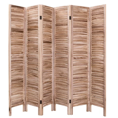 Costway 67'' High 6 Panel Room Divider Furniture Classic Venetian Wooden Slat Home 13 Costway 67'' High 6 Panel Room Divider Furniture Classic Venetian Wooden Slat Home - Image 11