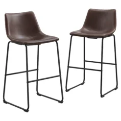 Set Of 2 Laslo Modern Upholstered Faux Leather Barstools - Saracina Home -Furniture Hotsale Shop GUEST f3832c91 22cd 4a53 ae8b 5976ad6a7e26