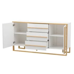 Contemporary 59" Sideboard With Large Storage And Gold Metal Legs - ModernLuxe -Furniture Hotsale Shop GUEST f394aac4 20e3 47c5 827d a9fba73b293a