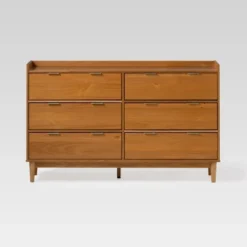 Mid-Century Modern Solid Wood 6 Drawer Double Dresser - Saracina Home -Furniture Hotsale Shop GUEST f40a606f 0c8e 43a8 b20e 6173eadd8c07
