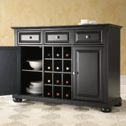 Alexandria Sideboard Cabinet With Wine Storage Black - Crosley -Furniture Hotsale Shop GUEST f40d0cb7 7d09 4aba b4f4 411da95ee193