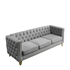 Living Room Modern Velvet Sofa With Button Tufted Square Arms And Metal Legs - ModernLuxe 20 Living Room Modern Velvet Sofa With Button Tufted Square Arms And Metal Legs - ModernLuxe -Furniture Hotsale Shop GUEST f4d85a38 ebb4 40c7 84e3 b9d472320ddd