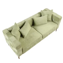 80.5" Modern Upholstered Sofa With Golden Metal Legs And 4 Pillows-ModernLuxe -Furniture Hotsale Shop GUEST f6406d2c 2e24 48f7 8a1a fb262c78d0f4