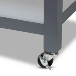 Sunderland Coastal And Farmhouse Natural Wood Kitchen Cart Gray, Light Brown - Baxton Studio -Furniture Hotsale Shop GUEST f6ae055e ea1b 4dd6 9cf8 8d8fdaa28c79