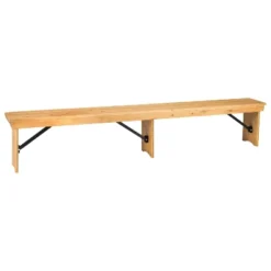 Emma And Oliver 8' X 12" Antique Rustic Solid Pine Folding Farm Bench - Portable Bench -Furniture Hotsale Shop GUEST f6b0c9c3 e3c2 4f74 b27c c584cca9a41e