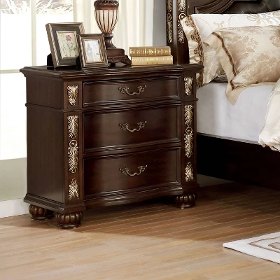 Mullberry 3 Drawer Nightstand With USB Plug Brown Cherry - HOMES: Inside + Out 3 Mullberry 3 Drawer Nightstand With USB Plug Brown Cherry - HOMES: Inside + Out