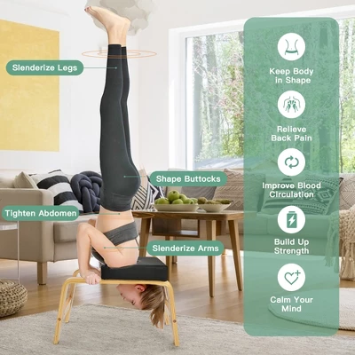 Costway Yoga Headstand Bench For Workout Relieve Fatigue Body Building Black 7 Costway Yoga Headstand Bench For Workout Relieve Fatigue Body Building Black - Image 5