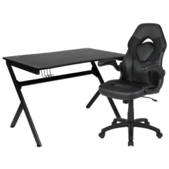 Flash Furniture Gaming Desk And Racing Chair Set With Cup Holder, Headphone Hook & 2 Wire Management Holes -Furniture Hotsale Shop GUEST f702ca34 7b2e 488d 91a4 37953ccf79a0