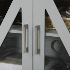 HOMCOM TV Cabinet Stand For TVs Up To 58", Entertainment Center With Adjustable Shelves, 4 Glass Doors And 4 Cable Holes For Living Room, Gray 11 HOMCOM TV Cabinet Stand For TVs Up To 58", Entertainment Center With Adjustable Shelves, 4 Glass Doors And 4 Cable Holes For Living Room, Gray -Furniture Hotsale Shop GUEST f8bcda7a 4867 4f94 9b6d eeecff453e10