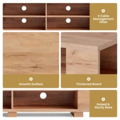 Costway 59'' Wood TV Stand Console Storage Entertainment Media Center With Shelf Natural 16 Costway 59'' Wood TV Stand Console Storage Entertainment Media Center With Shelf Natural -Furniture Hotsale Shop GUEST f8d7803d 1d42 478c 9dba da5ee629eb50
