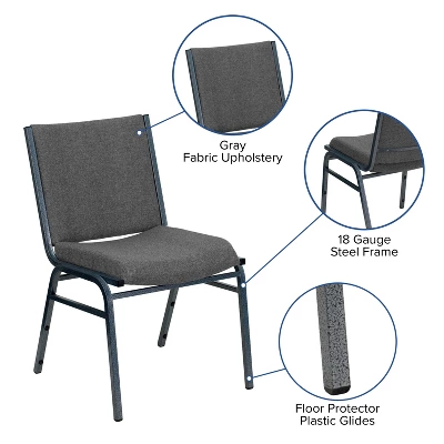 Flash Furniture HERCULES Series Heavy Duty Gray Fabric Stack Chair 5 Flash Furniture HERCULES Series Heavy Duty Gray Fabric Stack Chair - Image 3