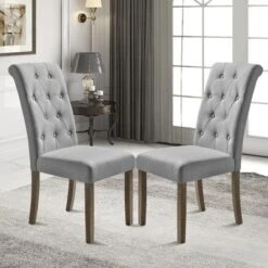 Set Of 2 Aristocratic Solid Wood Tufted Dining Chair-ModernLuxe -Furniture Hotsale Shop GUEST fccedb02 55ea 4daf 8e6f fc446c8ed88b