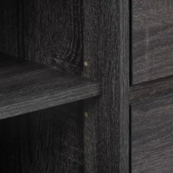 Hollywood Wood Grain TV Stand For TVs Up To 55" With Drawers Dark Gray - CorLiving -Furniture Hotsale Shop GUEST fd644ac1 3edb 4184 9c23 4b7b72ff9a35