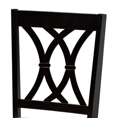 7pc Reneau Upholstered Wood Dining Set Sand Brown/Espresso - Baxton Studio 5 7pc Reneau Upholstered Wood Dining Set Sand Brown/Espresso - Baxton Studio - Image 3