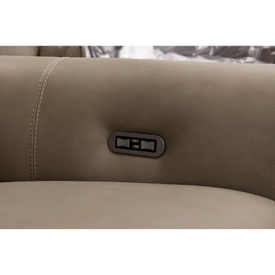 Marley Leather Power Recliner Sofa Loveseat With Power Headrests Beige - Abbyson Living 11 Marley Leather Power Recliner Sofa Loveseat With Power Headrests Beige - Abbyson Living - Image 9